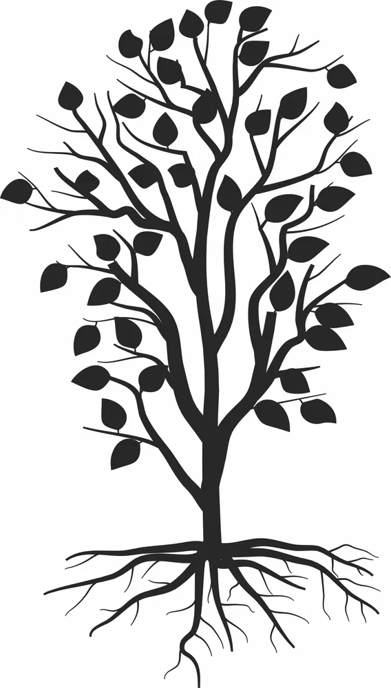 Tree Silhouette — full DXF linework preview
