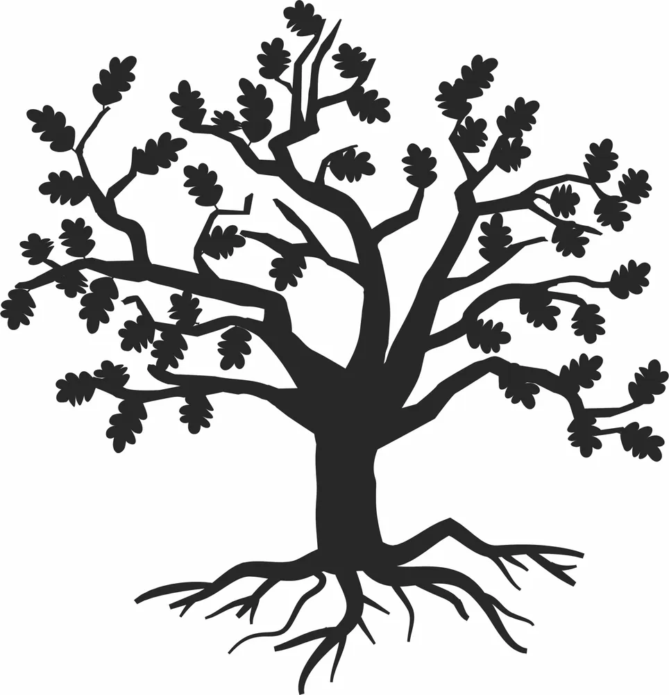 Tree Silhouette — full DXF linework preview