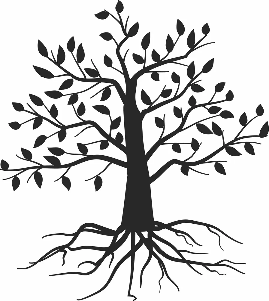 Tree Silhouette — full DXF linework preview