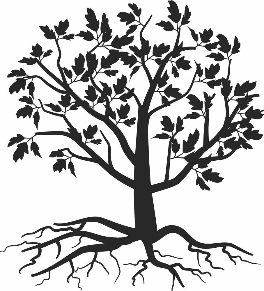 Tree Silhouette — full DXF linework preview