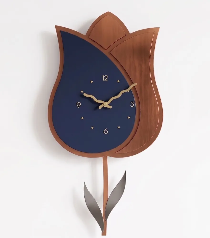 Tulip Shaped Pendulum Wall Clock — full DXF linework preview