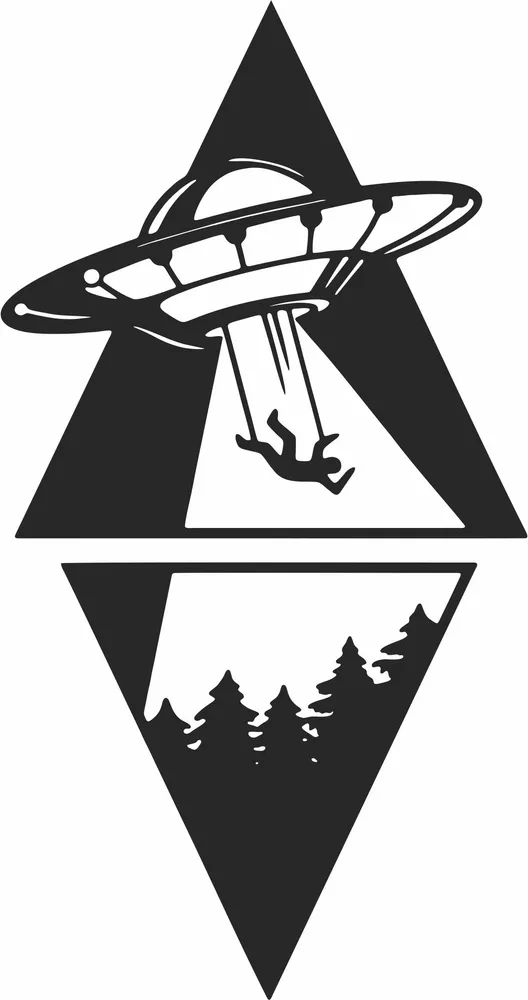 Ufo Alien Clipart — full DXF linework preview