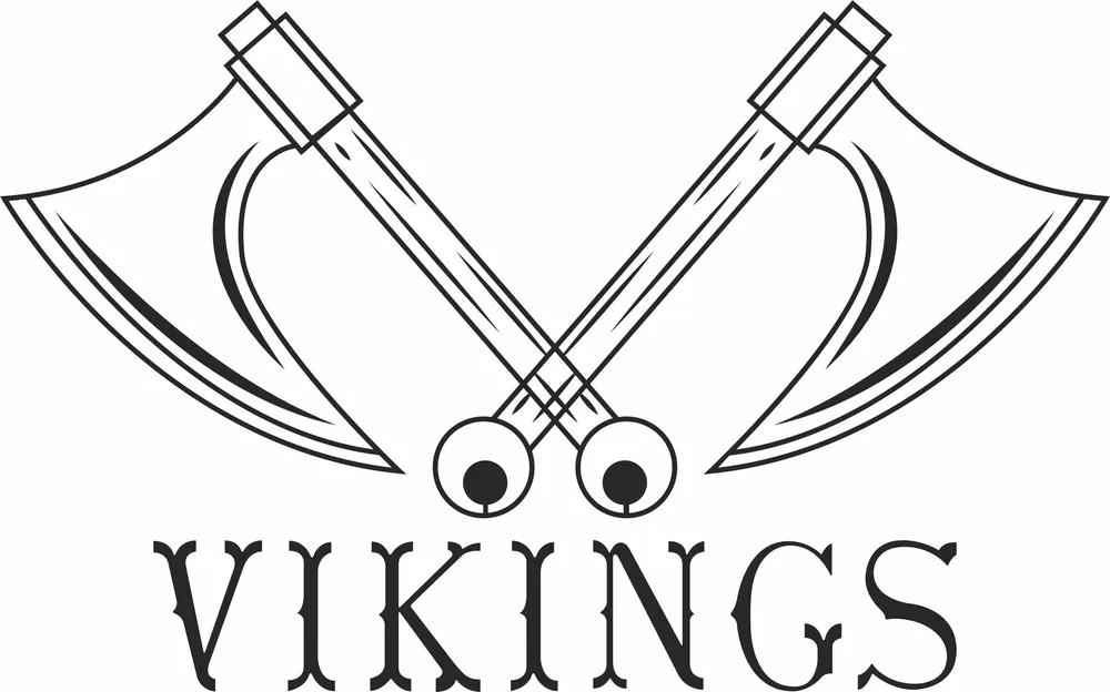 Viking Axes Clipart — full DXF linework preview