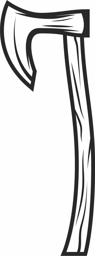 Viking Bearded Axe Design — full DXF linework preview