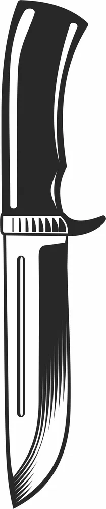 Vintage Retro Hunt Knife Design — full DXF linework preview