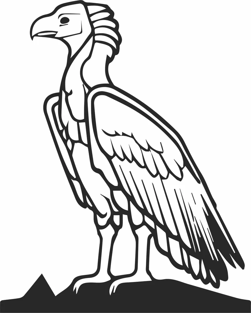 Vulture Eagle Silhouette — full DXF linework preview