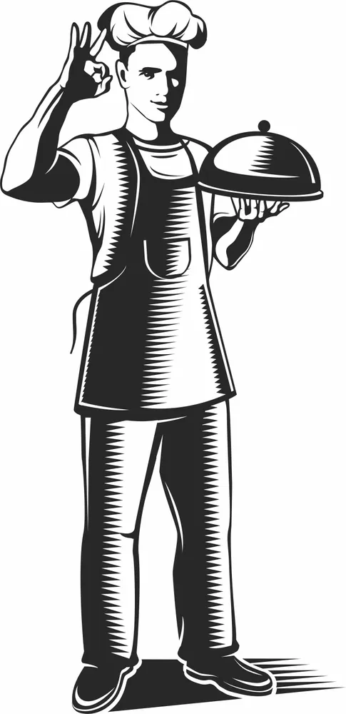 Waiter Tray Clipart — full DXF linework preview