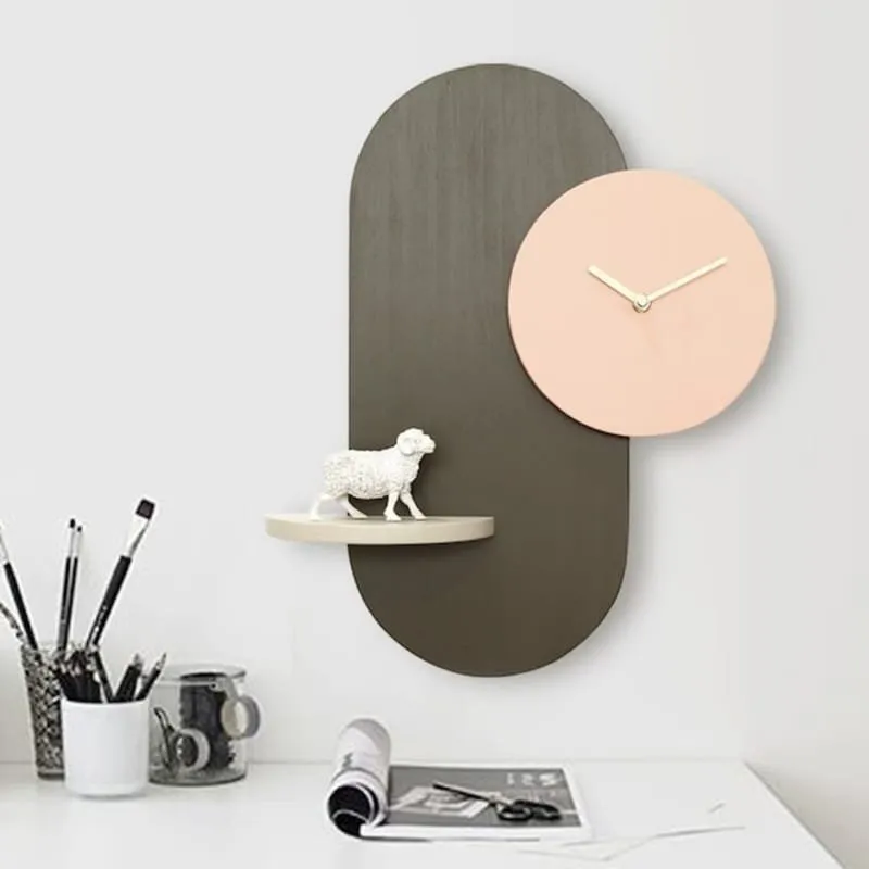 Wall Clock with Display Shelf — full DXF linework preview