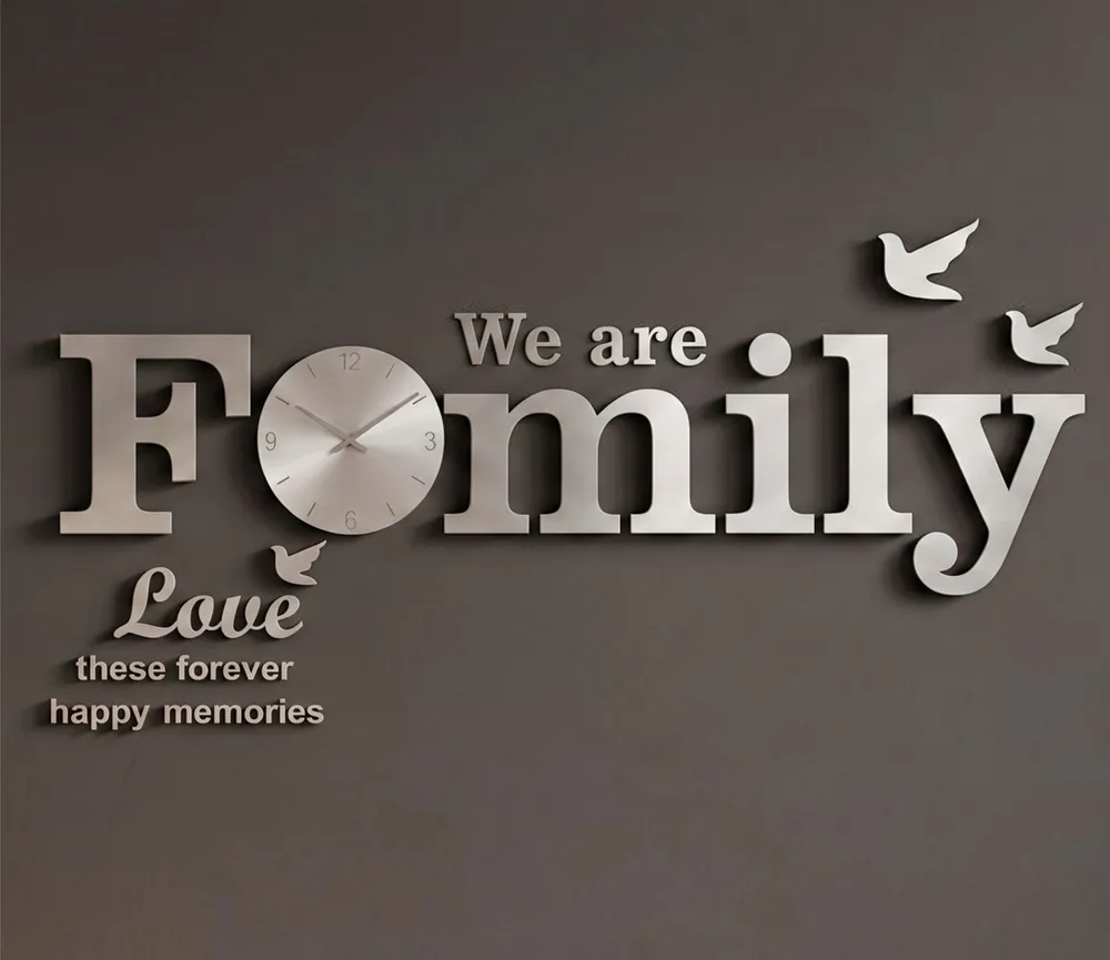 We Are Family Wall Clock — DXF linework preview