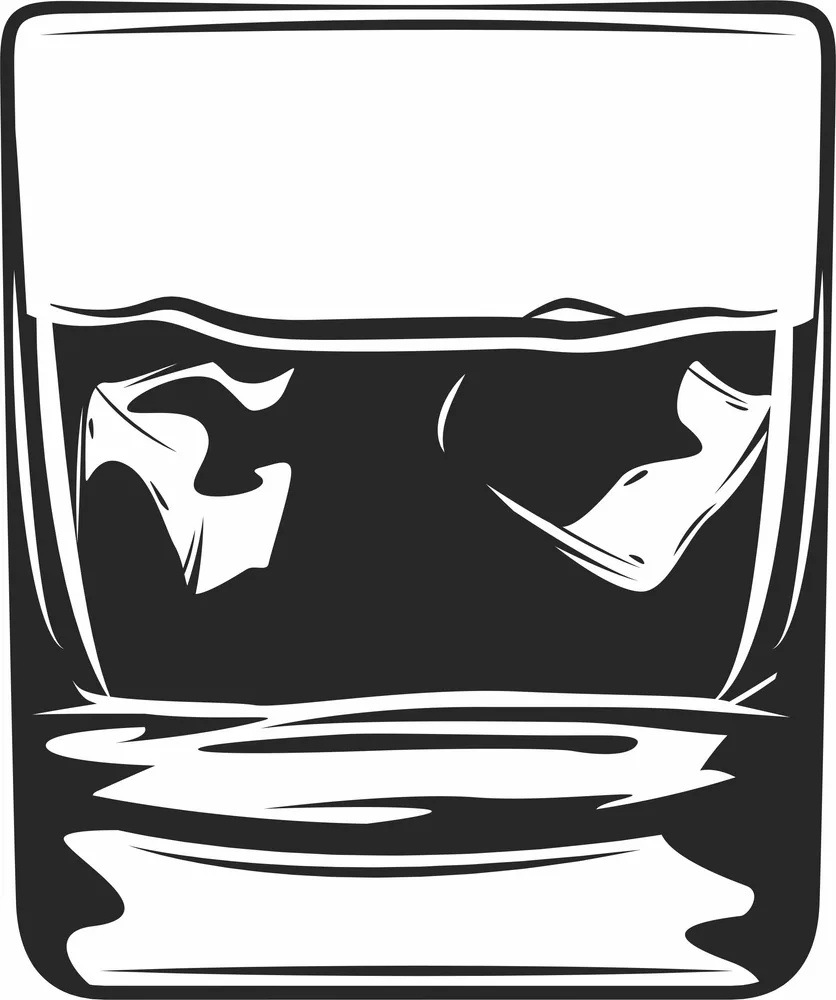 Whiskey Glass Clipart — full DXF linework preview