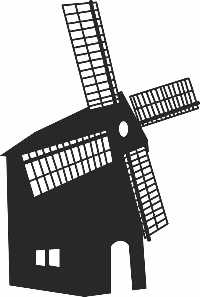 Windmill Clipart — full DXF linework preview