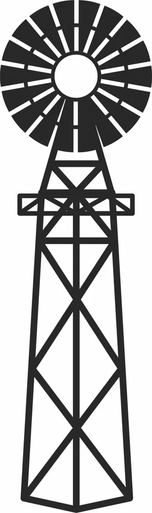 Windmill Clipart — full DXF linework preview