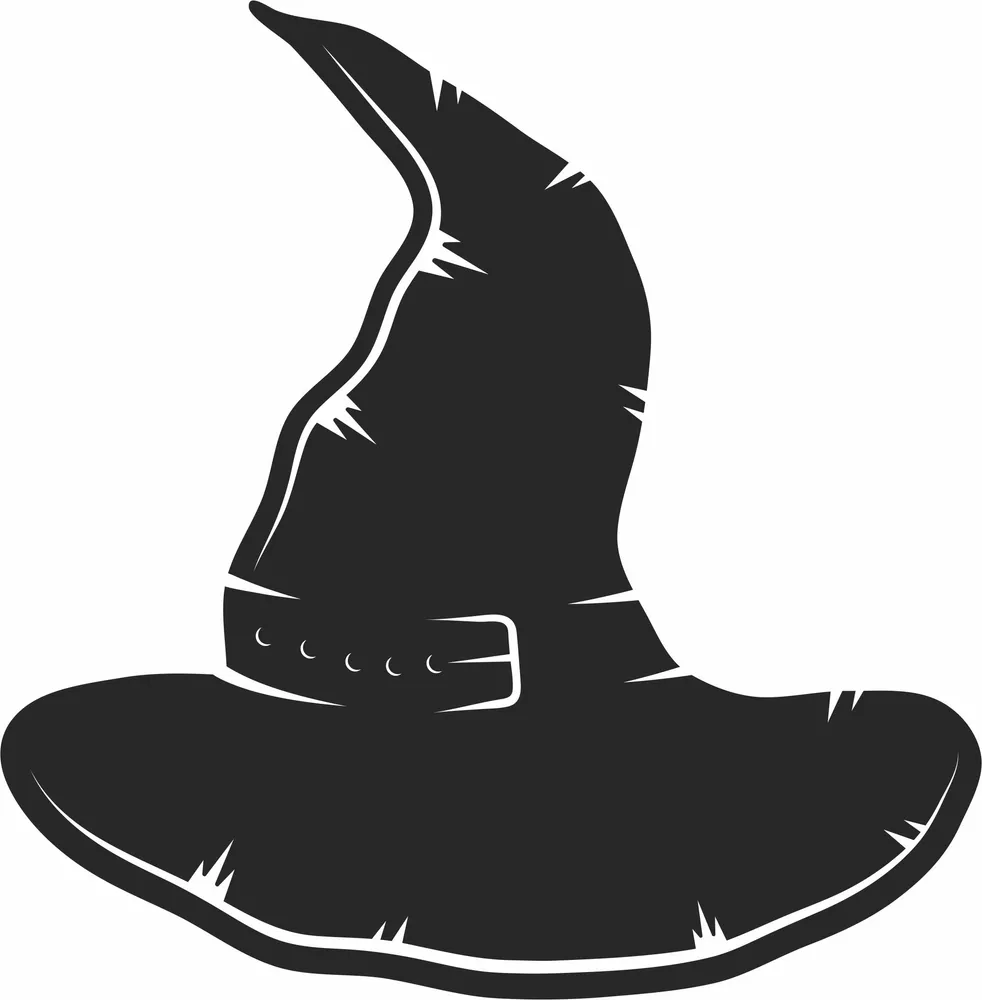 Witch Hat Halloween Clipart — full DXF linework preview