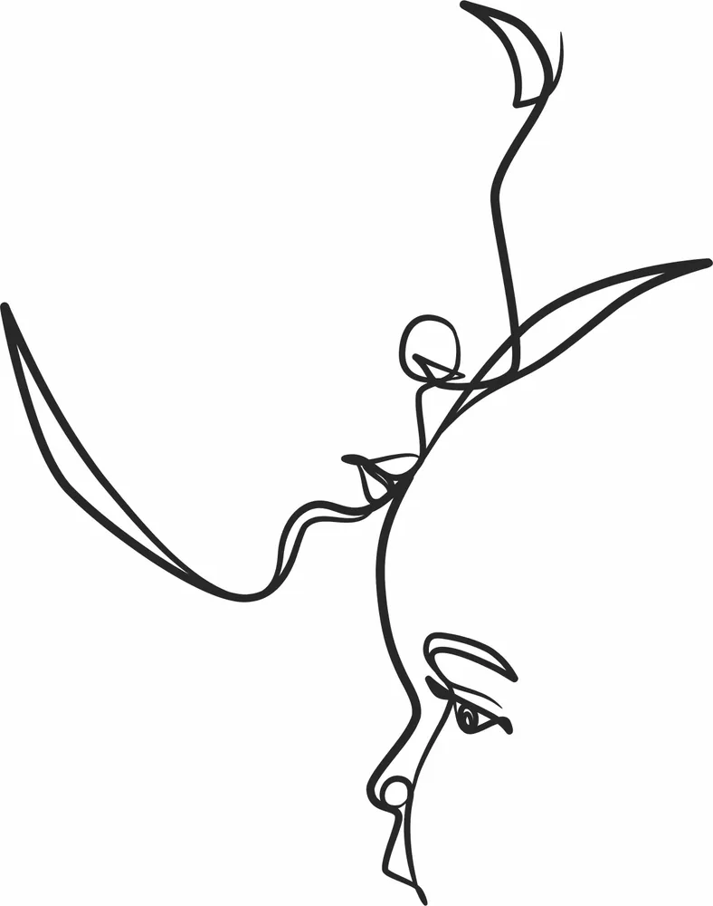 Woman Line Kissing Baby Design — full DXF linework preview